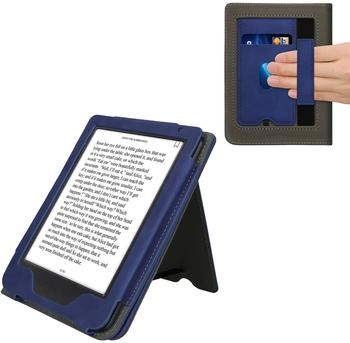 kwmobile Flip Hülle kompatibel mit Kobo Clara BW/Clara Colour/Tolino Shine (5) / Shine Color Handschlaufe Cover Dunkelblau (KWM0000240R002C)