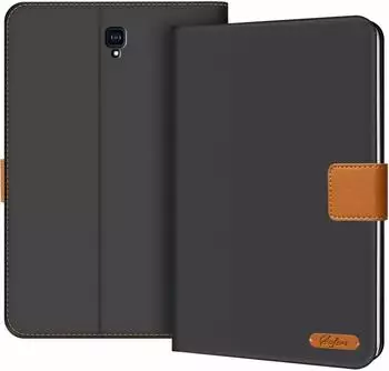 Coolgadget Samsung Galaxy Tab A 10.5 2018 Tablet-Hülle PU-Leder Schutzhülle im Stoff-Design, Grau, mit Ständerfunktion und Kartensteckplatz, Grau