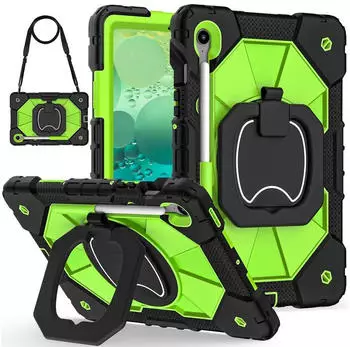 Wigento Robot Hybrid Hülle für Samsung Galaxy Tab S10 Lite / S10 FE mit & Schultergurt (80117)