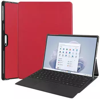 Lobwerk Schutzh&uuml;lle f&uuml;r Microsoft Surface Pro 9 Pro 10 Pro 11 2024 13 Zoll Wake & Sleep Funktion Sturzd&auml;mpfung Aufstellfunktion Rot