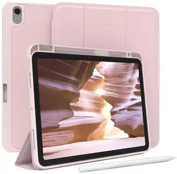 Eazy Case Tablet-Hülle Penholder Smartcase für Apple iPad Air 11 (2026) 11 Zoll, Hülle mit Stifthalter magnetisch kratzfeste Tasche zum Aufkappen Rosa, Rosa