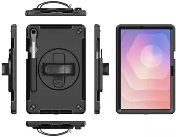 eSTUFF Galaxy Tab S11 Ohio Defender H&uuml;lle mit Handschlaufe und Schulterriemen, schwarz (ES68105010-BULK)
