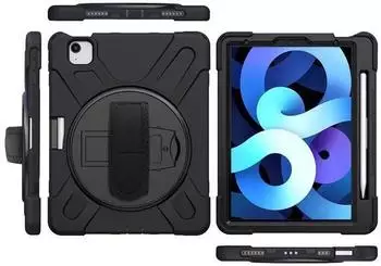 eSTUFF AUSTIN Defender Hülle für iPad Pro 11" (2024), 360°-Drehständer, schwarz (ES681558-BULK)