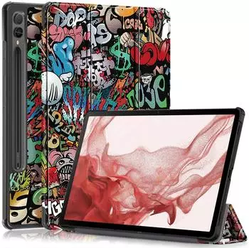 Wigento Galaxy Tab S10 Lite / S10 FE / S9 FE 3-Fold Wake UP Hülle, Graffiti (80113)