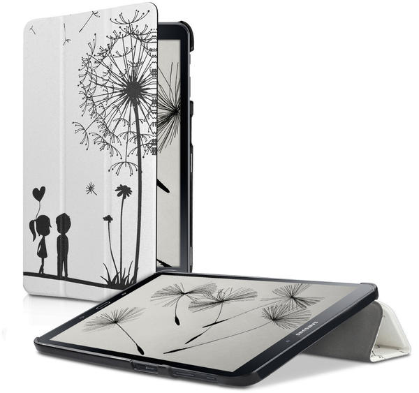 kwmobile Smart Cover Tablet Case Schutzhülle für Samsung Galaxy Tab A 10.1 T580N/T585N - Pusteblume Love Design Schwarz Weiß