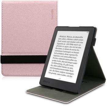kwmobile Schlaufe Ständer - e-Reader Schutzhülle für Kobo Aura H2O Edition 2 - Rosegold