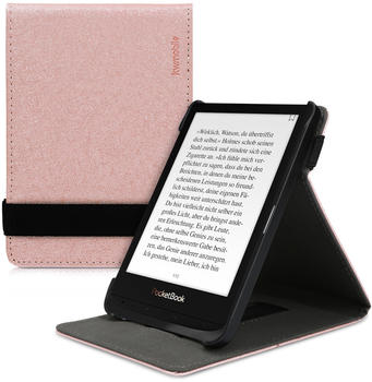 kwmobile Schlaufe Ständer - e-Reader Schutzhülle für Pocketbook Touch Lux 4/Basic Lux 2/Touch HD 3 - Rosegold