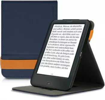 kwmobile Schlaufe Ständer - e-Reader Schutzhülle für Tolino Shine 2 HD - Dunkelblau