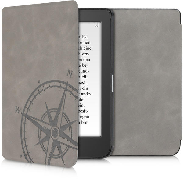 kwmobile Kunstleder eReader Schutzhülle Cover Case für Tolino Page 2 - - Kompass Vintage Design Grau