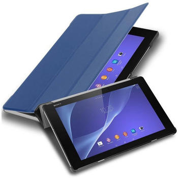 Cadorabo Tablet Hülle für Sony Xperia Tablet Z2 (10,1" Zoll) SGP521 in JERSEY DUNKEL BLAU