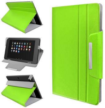 eFabrik Universal Tablet Hülle Tasche für 10 - 10.1 Zoll Tablet-PC Case Cover Etui Sleeve Folio Schutztasche Schutzhülle Leder-Optik grün