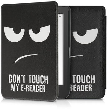 kwmobile Hülle kompatibel mit Tolino Page 2 - Kunstleder eReader Schutzhülle Cover Case - Don't Touch My E-Reader Weiß Schwarz