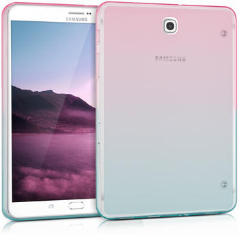 kwmobile Silikon Tablet Cover Case Schutzhülle für Samsung Galaxy Tab S2 8.0 - Zwei Farben Design Pink Blau Transparent