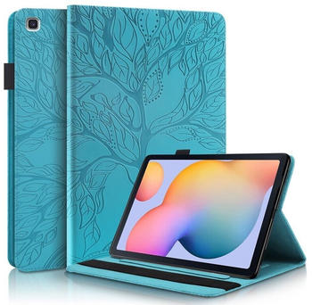 Wigento Case Galaxy Tab S6 Lite Blau Baum Muster