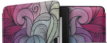 kwmobile Kunstleder eReader Schutzhülle Cover Case für Amazon Kindle Paperwhite (für Modelle bis 2017) - Farbrausch Design Pink Blau Grün