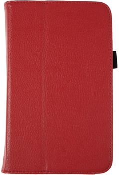PhoneNatic Kunst-Lederhülle für Samsung Galaxy Tab 3 7.0 - Wallet rot + 2 Schutzfolien