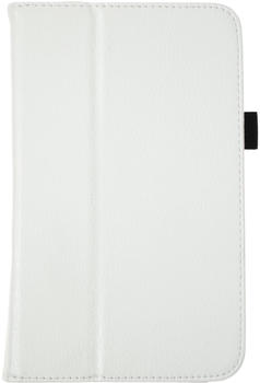 PhoneNatic Kunst-Lederhülle für Samsung Galaxy Tab 3 7.0 - Wallet weiß + 2 Schutzfolien