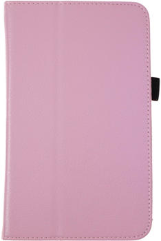 PhoneNatic Kunst-Lederhülle für Samsung Galaxy Tab 3 7.0 - Wallet rosa + 2 Schutzfolien