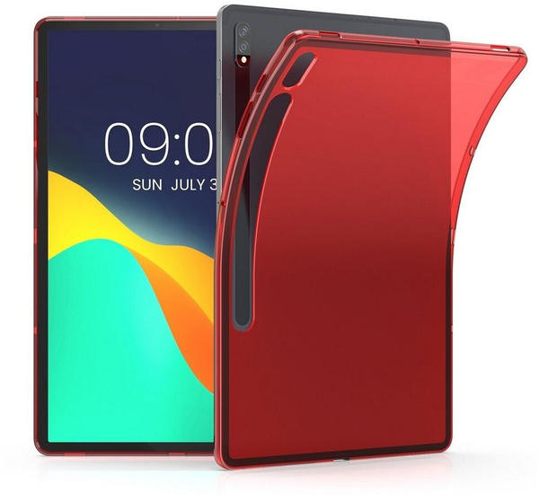 kwmobile Case Samsung Galaxy Tab S8+ / Galaxy Tab S7+ Rot/Transparent