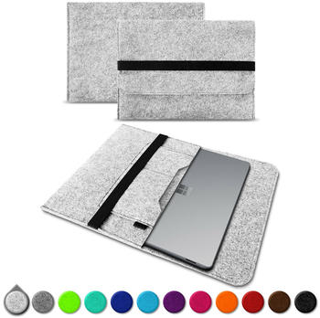 UC-Express Tablet Schutzhülle Microsoft Surface Pro 7 Pro 6 - 2017 - 4 Tasche Hülle Filz Helles Grau