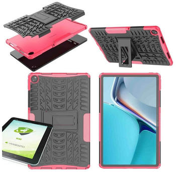 Wigento Outdoor Hybrid Case Oppo Realme Pad 10.4 Pink + H9 Hart Glas