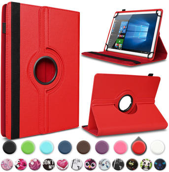 UC-Express Schutzhülle XGODY 10.1 Tablet Hülle Tasche Case Schutz Cover 360° Drehbar Rot