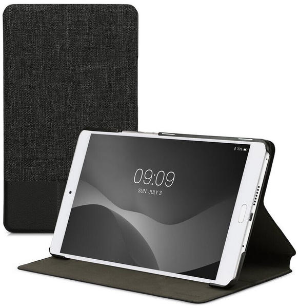 kwmobile Tablet-Hülle für Huawei MediaPad M3 8.4 Slim Tablet Cover Case Schutzhülle mit Ständer, Dunkelgrau-Schwarz (4255653405382)