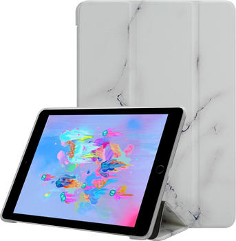 Cadorabo Tablet Book Hülle Bunter Marmor (IPad Mini 4, iPad mini 3, iPad Mini 5, IPad Mini 2), Weiss