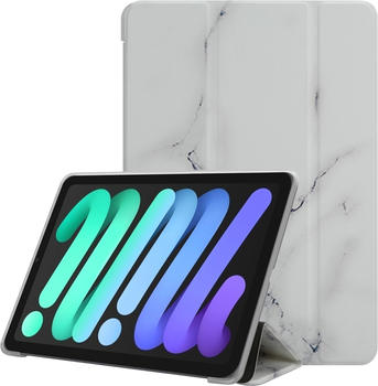 Cadorabo Tablet Book Hülle Bunter Marmor (iPad mini 6), Weiss