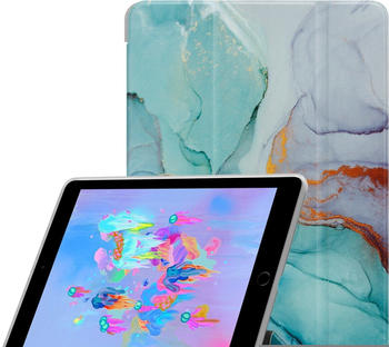 Cadorabo Tablet Book Hülle Bunter Marmor (IPad Mini 4, iPad mini 3, iPad Mini 5, IPad Mini 2), Grün