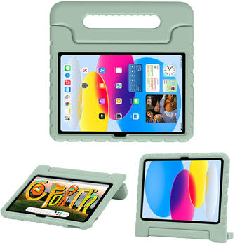 iMoshion Apple iPad 10.9 (2022) Hülle Silikon Soft Case/Backcover Grün Shockproof/Stoßfest