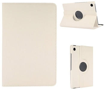 Wigento Hülle Samsung Galaxy Tab A8 2021 X205 X200 360 Grad Rotation Tablet Tasche Hülle Case Cover Etui Schutz , Weiß ohne Hart Glas