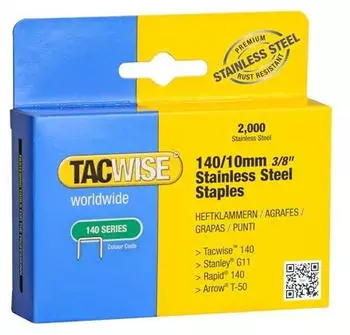 Tacwise Typ 140 Edelstahlklammern 10mm, 2000er-Pack (1217)