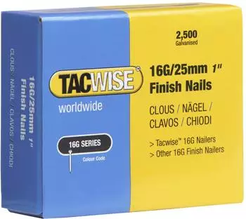 Tacwise Finish-Nägel 16 Gauge gerade 25mm, 2500er-Pack (0666)
