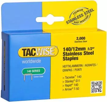 Tacwise Typ 140 Edelstahlklammern 12mm, 2000er-Pack (1220)