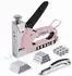 LuxusKollektion Handtacker-Set 3-in-1 mit 3000 Klammern, regulierbare Schusskraft, rosa