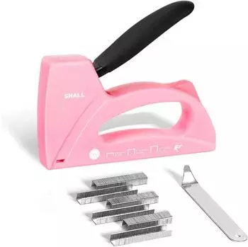 LuxusKollektion Handtacker f&uuml;r Stoff, Polster & Holz, rosa, 1600 JT21 Klammern (JT21)