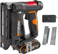 Worx Akku-Tacker "WX843 NailForce" f&uuml;r N&auml;gel bis 15mm & Tackerklammer bis 14mm, mit