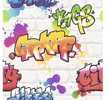 Rasch Kids&Teens 3 Graffiti Grau (272901)