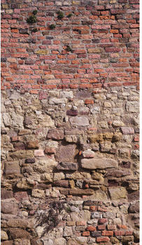 Livingwalls The Wall II Alte Steinwand Grau Rot 3-tlg. 159 x 280 cm (39246-1)