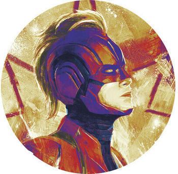 Komar Dots Fototapete rund Avengers Paint Captain Marvel Helmet