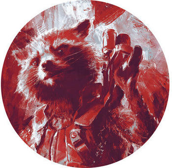 Komar Dots Fototapete rund Avengers Paint Rocket Raccoon