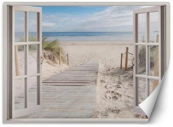 Feeby Fototapete Fensterblick Strand Meer Natur 280x200