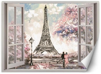 Feeby Fototapete Fensterblicklick Eiffelturm Paris France 140x100
