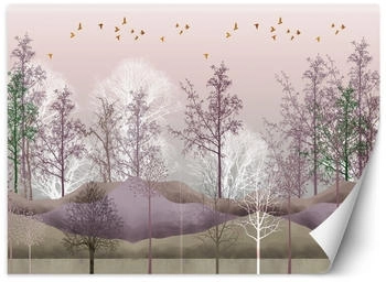 Feeby Fototapete Vögel über dem Wald 368x254