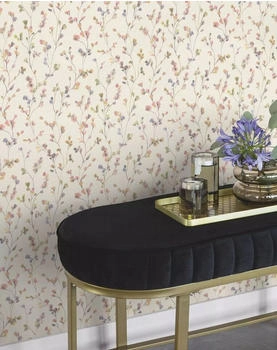 Rasch Country Charme Vliestapete Zweige (Altrosa, Floral, 10,05 x 0,53 m)