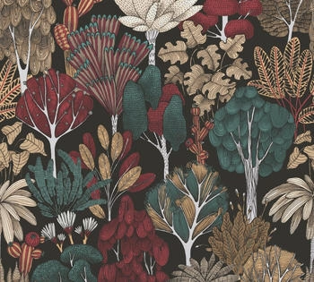 Architects Paper Floral Impression schwarz grün rot