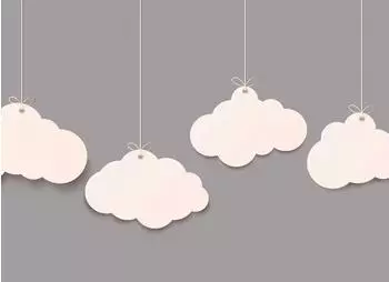 mayddle Grafik Wolken Himmel Grau Weiß 3,50 x 2,55 m