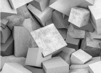 mayddle Beton Blöcke 3D Effekt Grau 3,50 x 2,55 m