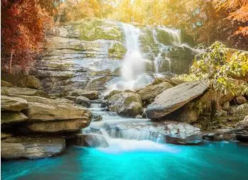 mayddle Wasserfall Blau Grün Orange 3,50 x 2,55 m